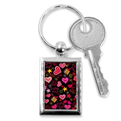 Love Hearts Sweet Vector Key Chains (rectangle)  by Simbadda