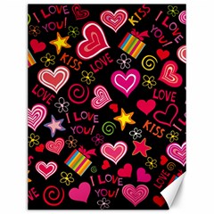 Love Hearts Sweet Vector Canvas 12  X 16  