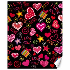 Love Hearts Sweet Vector Canvas 16  X 20  