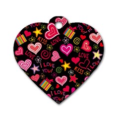 Love Hearts Sweet Vector Dog Tag Heart (two Sides)