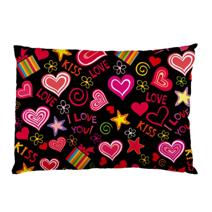 Love Hearts Sweet Vector Pillow Case