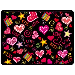 Love Hearts Sweet Vector Fleece Blanket (large)  by Simbadda