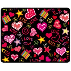 Love Hearts Sweet Vector Fleece Blanket (medium) 