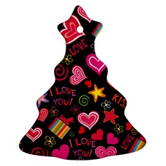 Love Hearts Sweet Vector Ornament (christmas Tree) 