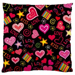 Love Hearts Sweet Vector Large Cushion Case (one Side) by Simbadda