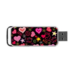 Love Hearts Sweet Vector Portable Usb Flash (one Side) by Simbadda