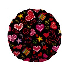 Love Hearts Sweet Vector Standard 15  Premium Round Cushions by Simbadda