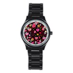 Love Hearts Sweet Vector Stainless Steel Round Watch Front