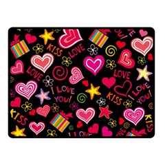 Love Hearts Sweet Vector Double Sided Fleece Blanket (small)  by Simbadda