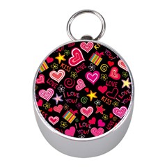 Love Hearts Sweet Vector Mini Silver Compasses by Simbadda