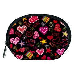 Love Hearts Sweet Vector Accessory Pouches (medium) 