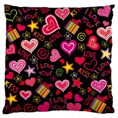 Love Hearts Sweet Vector Large Flano Cushion Case (two Sides) by Simbadda