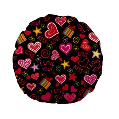 Love Hearts Sweet Vector Standard 15  Premium Flano Round Cushions