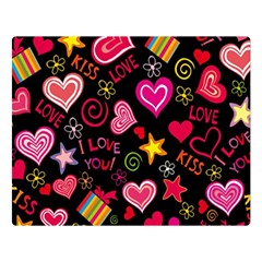 Love Hearts Sweet Vector Double Sided Flano Blanket (large)  by Simbadda