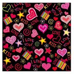 Love Hearts Sweet Vector Large Satin Scarf (square)