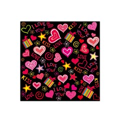 Love Hearts Sweet Vector Satin Bandana Scarf