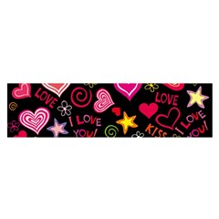 Love Hearts Sweet Vector Satin Scarf (oblong)