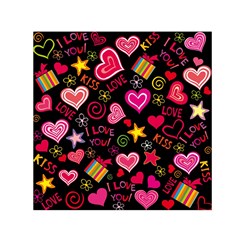 Love Hearts Sweet Vector Small Satin Scarf (square) by Simbadda