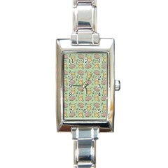 Cute Hamster Pattern Rectangle Italian Charm Watch by Simbadda