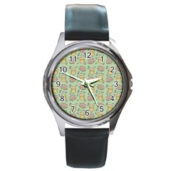 Cute Hamster Pattern Round Metal Watch