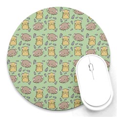 Cute Hamster Pattern Round Mousepads