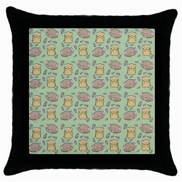 Cute Hamster Pattern Throw Pillow Case (Black)