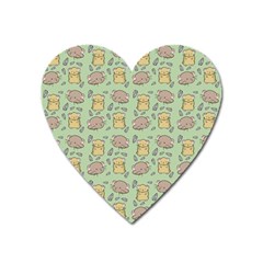 Cute Hamster Pattern Heart Magnet