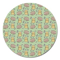 Cute Hamster Pattern Magnet 5  (Round)