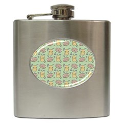 Cute Hamster Pattern Hip Flask (6 oz)