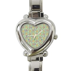 Cute Hamster Pattern Heart Italian Charm Watch