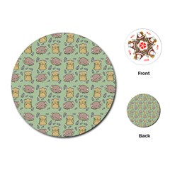 Cute Hamster Pattern Playing Cards (round) 