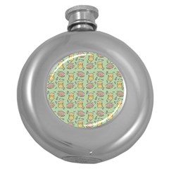 Cute Hamster Pattern Round Hip Flask (5 oz)