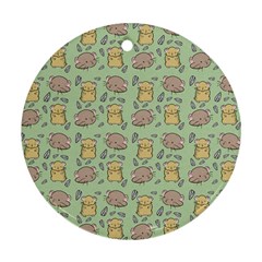 Cute Hamster Pattern Round Ornament (Two Sides)