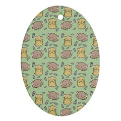 Cute Hamster Pattern Oval Ornament (Two Sides)