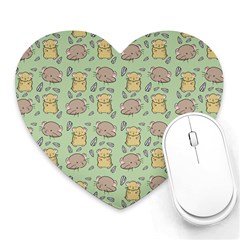 Cute Hamster Pattern Heart Mousepads