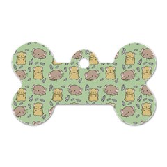 Cute Hamster Pattern Dog Tag Bone (One Side)