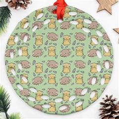 Cute Hamster Pattern Ornament (Round Filigree)