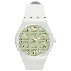 Cute Hamster Pattern Round Plastic Sport Watch (M)