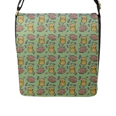 Cute Hamster Pattern Flap Messenger Bag (L) 