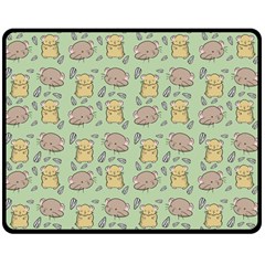 Cute Hamster Pattern Double Sided Fleece Blanket (medium) 