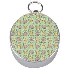 Cute Hamster Pattern Silver Compasses