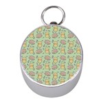 Cute Hamster Pattern Mini Silver Compasses Front