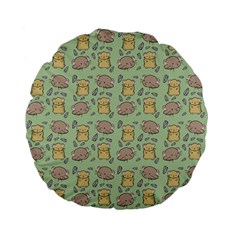 Cute Hamster Pattern Standard 15  Premium Flano Round Cushions