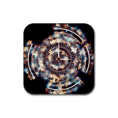 Science Fiction Background Fantasy Rubber Square Coaster (4 Pack)  by Simbadda