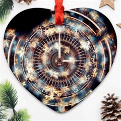 Science Fiction Background Fantasy Heart Ornament (two Sides) by Simbadda