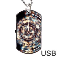 Science Fiction Background Fantasy Dog Tag Usb Flash (one Side) by Simbadda