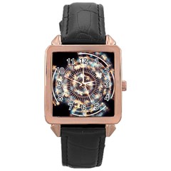 Science Fiction Background Fantasy Rose Gold Leather Watch  by Simbadda