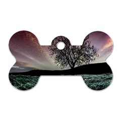 Sky Landscape Nature Clouds Dog Tag Bone (two Sides)