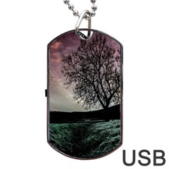 Sky Landscape Nature Clouds Dog Tag Usb Flash (one Side)