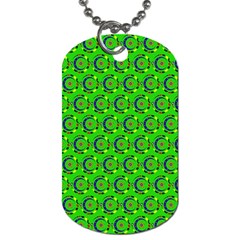 Green Abstract Art Circles Swirls Stars Dog Tag (two Sides)